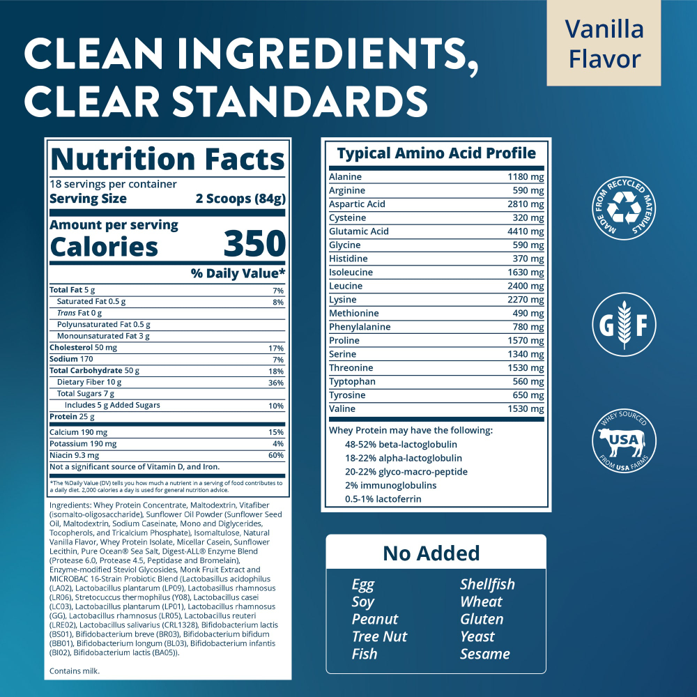 MRM Nutrition, Gainer, 1 миллиард пробиотиков, ваниль, 3,3 фунта (1512 г)