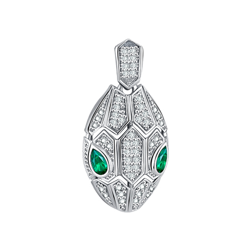 Змея из серебра с фианитами