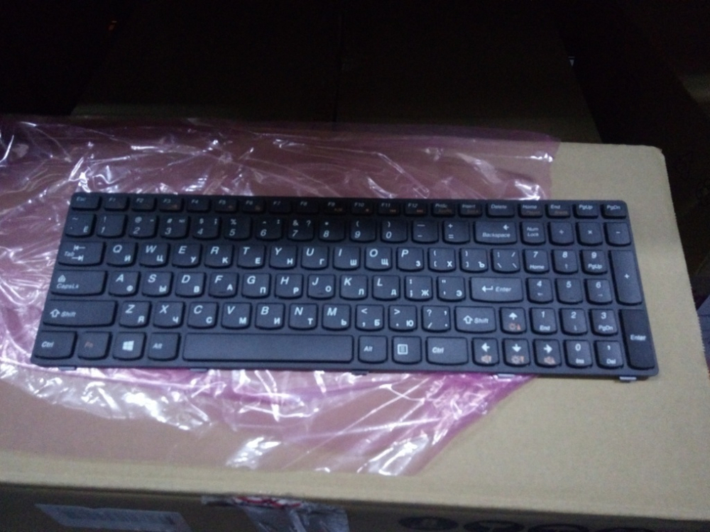 Клавиатура для ноутбука Lenovo G580 раскладка - русская, без подсветки, черная (25206730), оригинал