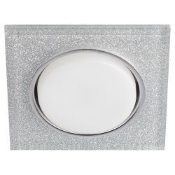 Светильник встраиваемый cо светодиодной подсветкой ЭРА DK LD50 CH/SHSL под лампу GX53 хром/серебро | Встраиваемые LED светильники