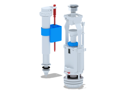 Набор с ниж. подв.3/8 пластиккнопка хром