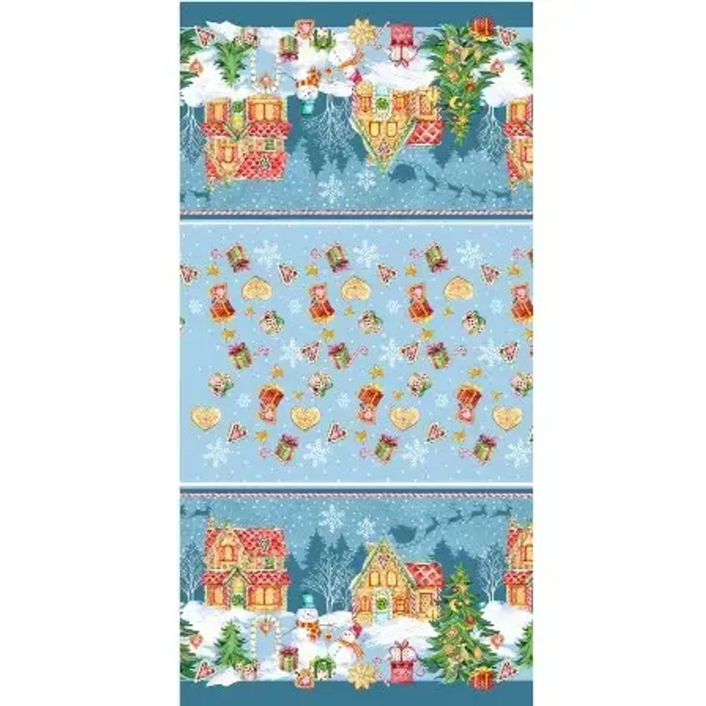 Полотенце вафельное 40*75см «Подарок» голубое