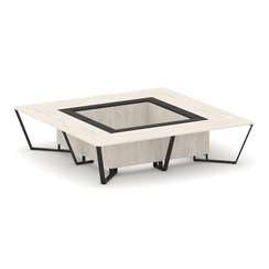 Steel Meet Стол переговорный квадратный KM-PR.B.SP-16K Денвер Светлый/Графит Глянец/Металл Черный 32