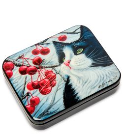 Народные промыслы ШК-55/186-B Шкатулка «Котик» Лидяева Л.