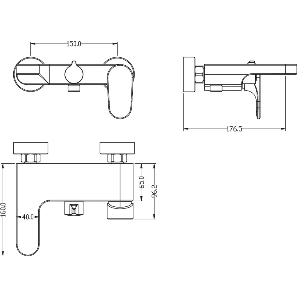 Смеситель для ванны с душем Boheme Spectre 453-G золото