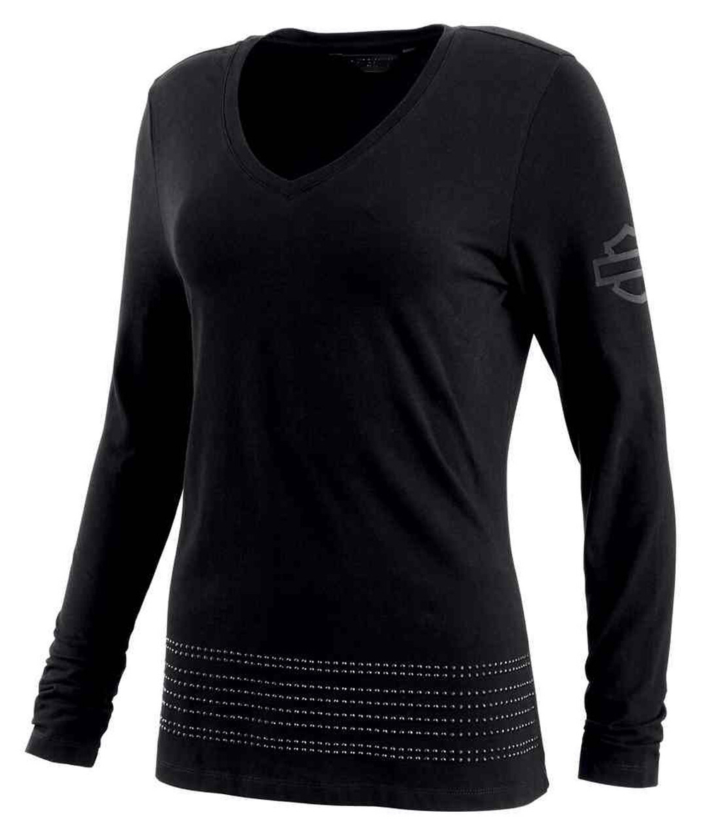 Футболка с длинным рукавом Studded Stripe V-Neck Harley-Davidson