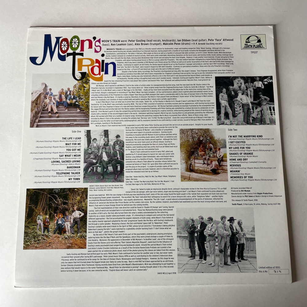 Винтажная виниловая пластинка LP Moon's Train (Англия 1998)