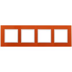 14-5104-22 ЭРА Рамка на 4 поста, стекло, Эра Elegance, оранжевый+бел