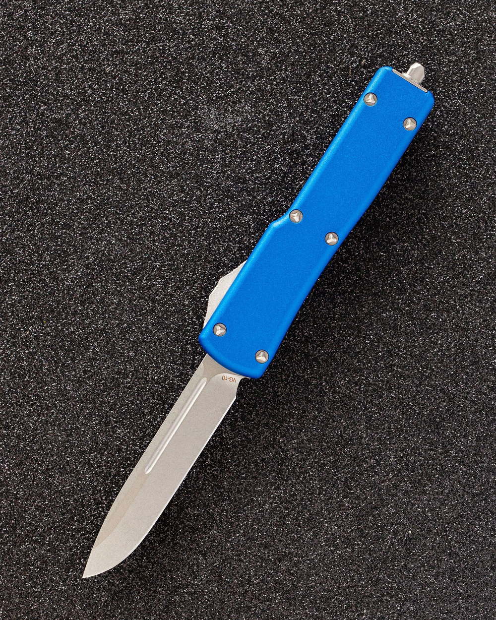 Автоматический складной нож SteelBro UTX-70 S/E Standart Stonewash 148-10BL (синий) фронталка/выкидуха