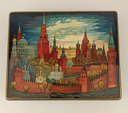Шкатулка "Москва" (Ручная роспись Холуй)