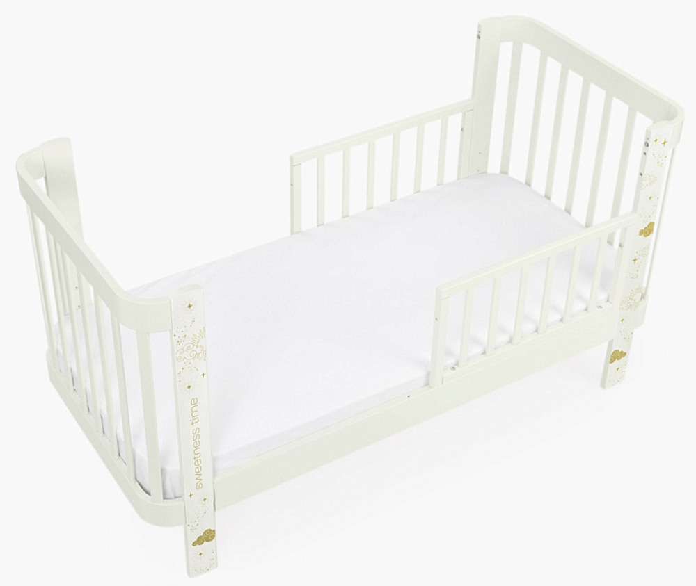 Детская кроватка-трансформер Happy baby Mommy Love в комплекте с расширением 160х70 milky