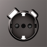 Накладка для розетки Schuko с зарядным устройством USB A+C, со шторками 16A 250В, матовый титан, серия S08