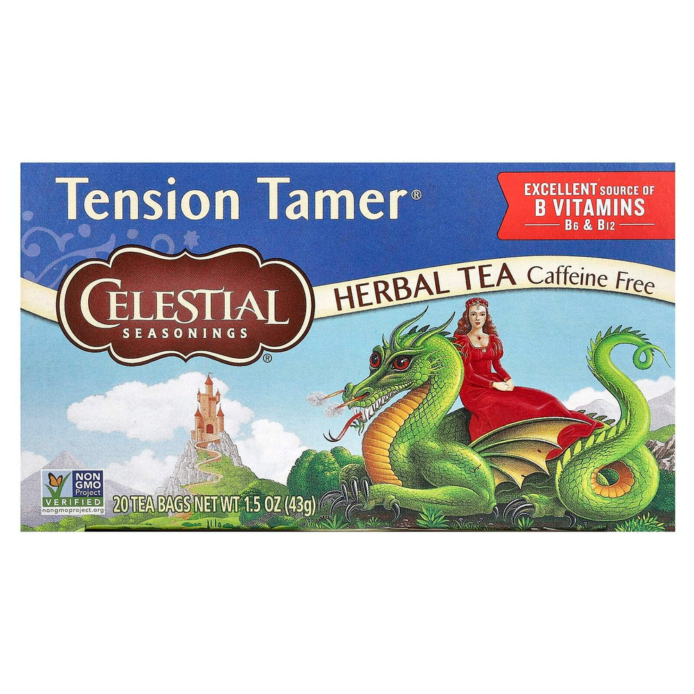 Celestial Seasonings, травяной чай, Tension Tamer®, без кофеина, 20 чайных пакетиков, 43 г (1,5 унции)