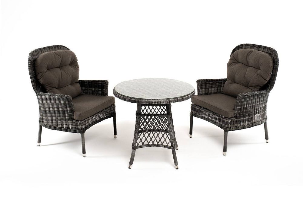 "Алиса" кофейный комплект из искусственного ротанга, цвет графит