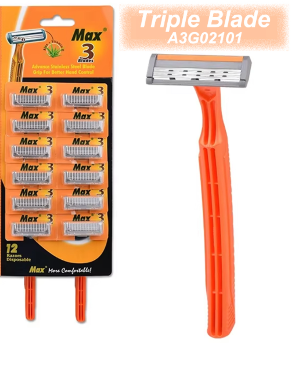 Станок для бритья одноразовый д/мужчин (3 лезвия) /12шт. CN/ MAX NO.A3G02101