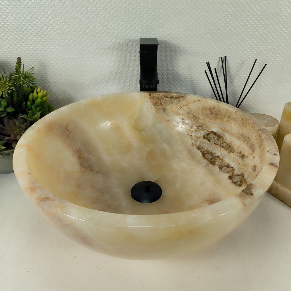 Раковина из оникса Bowl Yellow BO-64539 45*45*17 0199