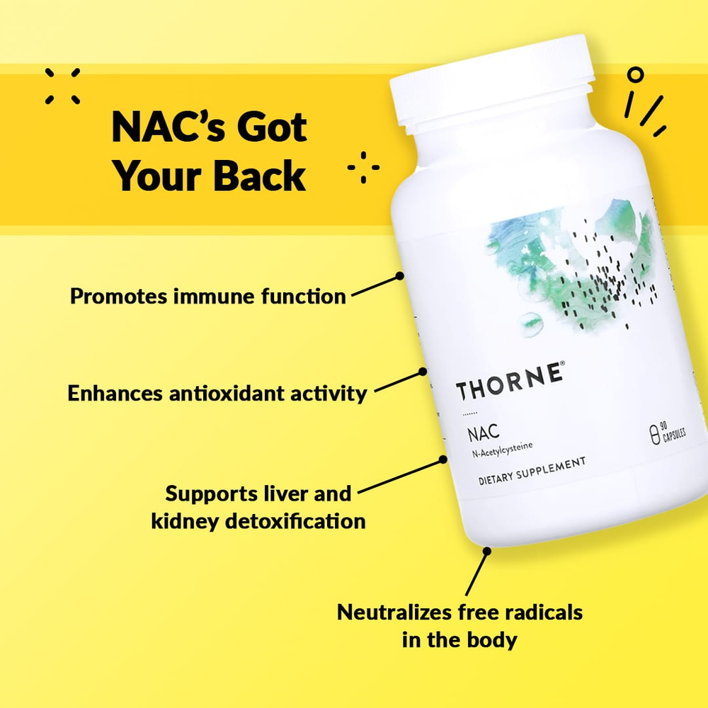 Thorne, NAC, 90 капсул (500 мг в 1 капсуле)