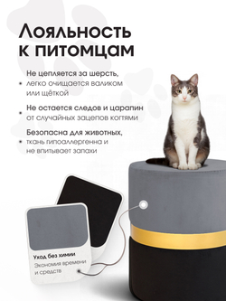 Пуф Колорадо Серо-Черный (Золото)