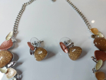 Комплект бижутерии.Набор, комплект серьги и колье "Морская фантазия"