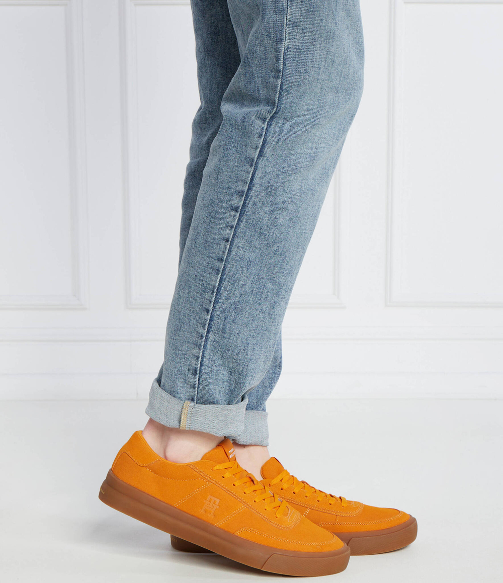 Кожаные кроссовки Tommy Hilfiger - оранжевый(FM0FM04977)