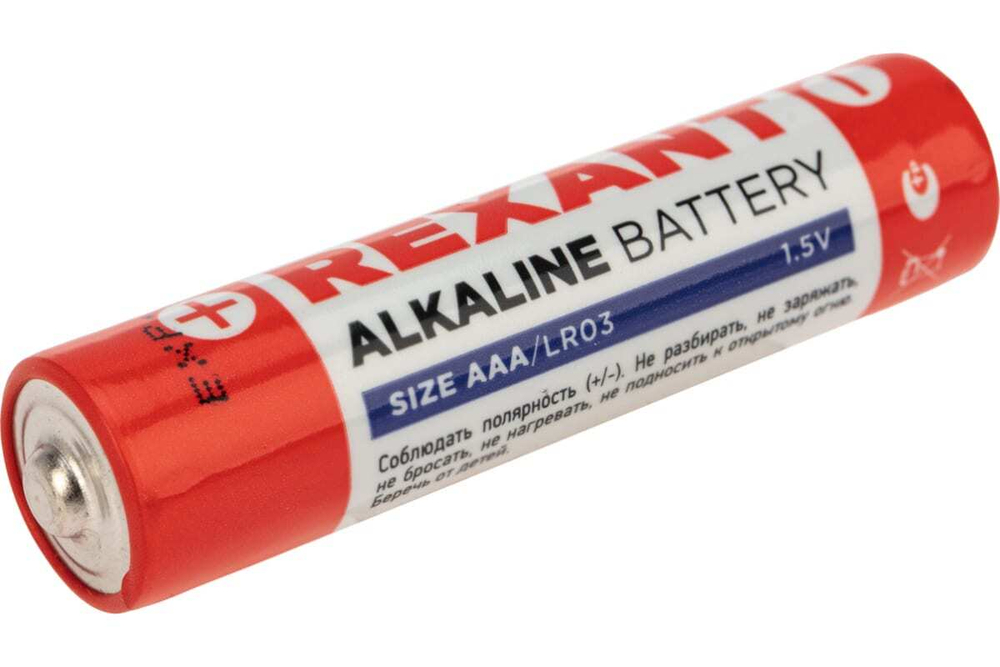 Алкалиновая батарейка REXANT AAA/LR03 1,5 V 30-1011
