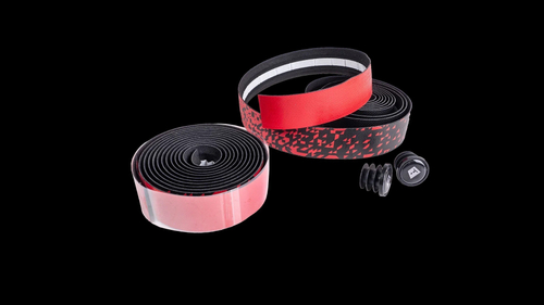 Оплетка "Blocks" Red на руль EVA+PU, толщина 3мм, цветная на 1/3 длины. Индивидуальная упаковка, баренды, ленты на финиш.