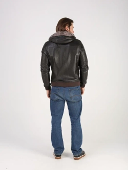 Дубленка натуральная куртка зимняя с капюшоном шуба