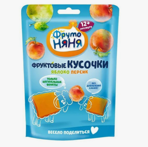Кусочки ФрутоНяня из яблок и персика 53 г