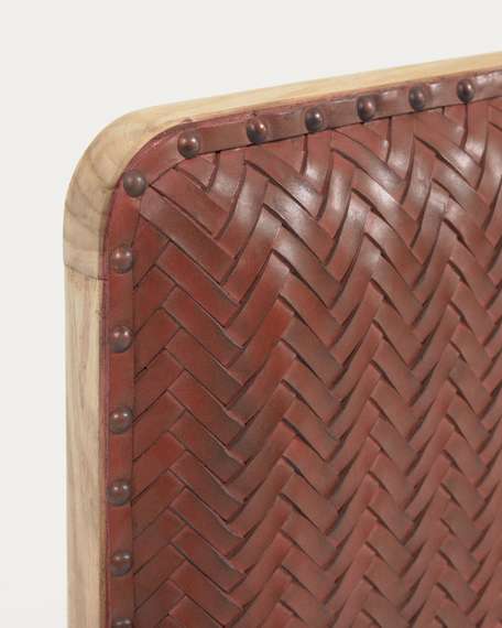 Изголовье подвесное Natesa из массива тика и кожи 163x60 см