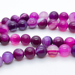 Агат тонированный фуксия, диаметр 8,1-8,3 мм, цена за 22-23 шт (1/2 нити)