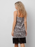 Ночная сорочка на бретелях хлопок кружевная больших размеров