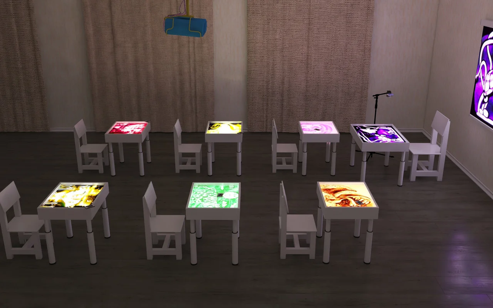Студия для рисования песком со столами