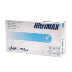 Перчатки нитриловые NitriMAX голубые 3,2гр M (уп.50пар)