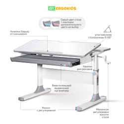 Стол письменный для школьника Ergokids Edmonton BD-610