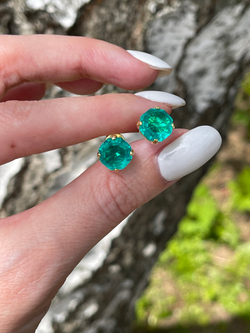 Серьги-гвоздики Ermolov параиба в позолоте