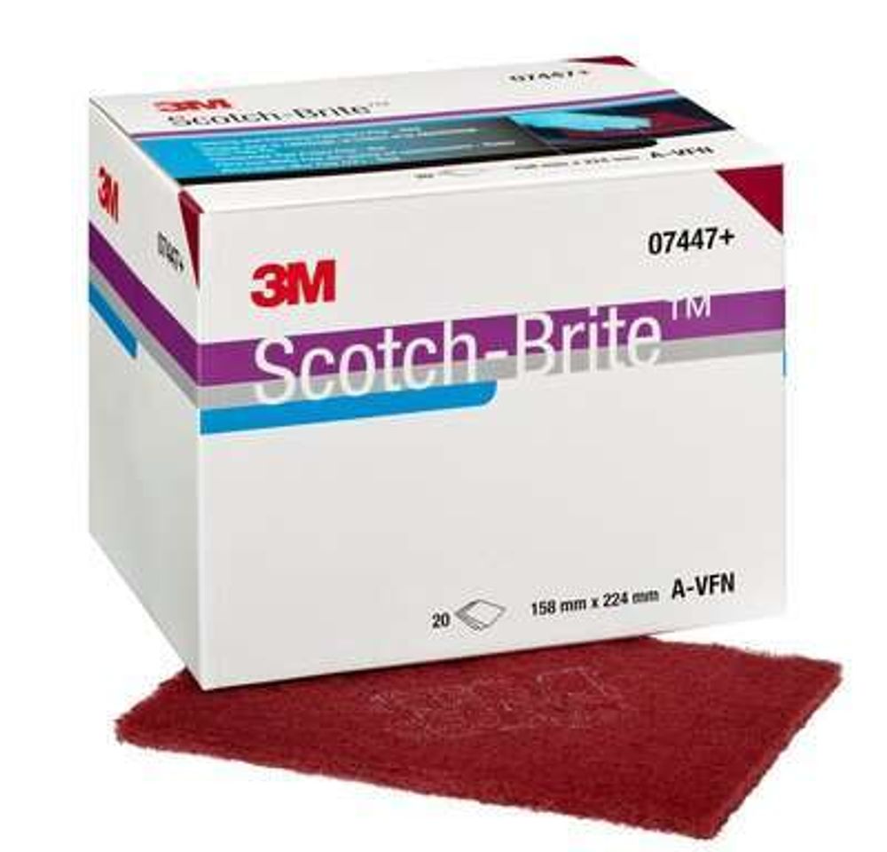 3M™ Scotch-Brite™ CF-HP 7447+Лист шлифовальный, 158 мм x 224 мм, AVF +, 20 шт./уп., 3 уп./кор.