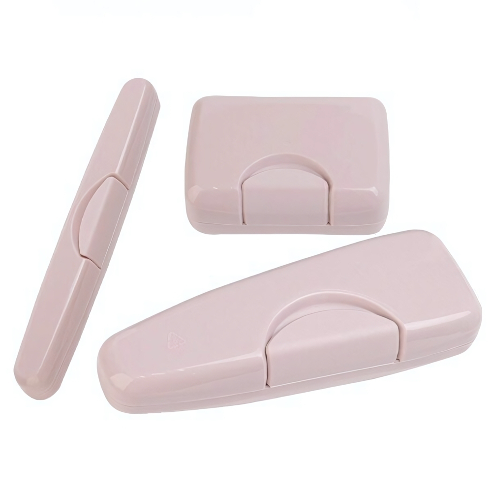 Набор путешественника "Трио" Цв. Бежево-розовый футляр для зубной щетки + мыльница + футляр для бритвы