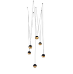 Светильник подвесной для CIRCLE System,  Apple,  8, 5Вт,  3000К,  черный+анодированная латунь,  провод черный