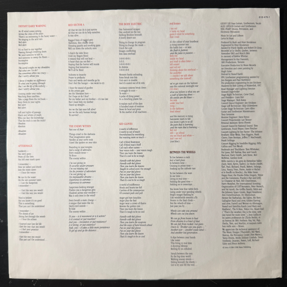 Виниловая пластинка Rush ‎– Grace Under Pressure LP