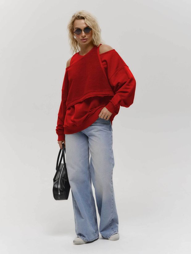 Свитшот двойной, красный