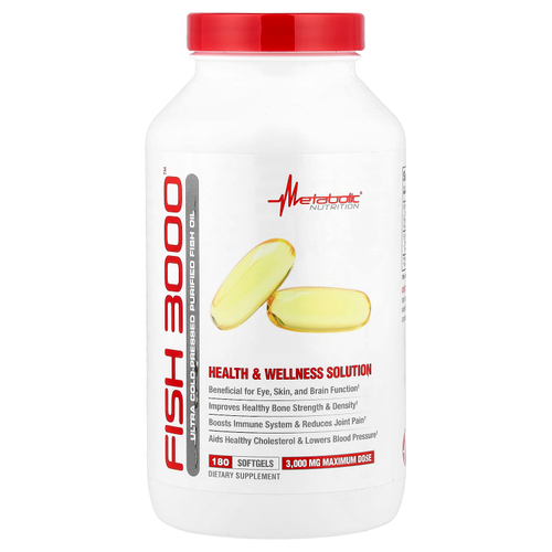 Metabolic Nutrition, Fish 3000, 180 капсул (1000 мг в 1 капсуле)