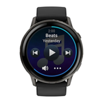 Спортивные часы Garmin Venu 4, 45 мм, чёрный силиконовый ремешок Безель из нержавеющей стали сланцевого цвета, корпус сланцевого цвета, AMOLED-дисплей со стеклом Gorilla Glass. Ремешок с классической застёжкой — на запястье обхватом 135–200 мм