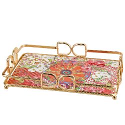 Поднос сервировочный "Secret Garden" 34.5*23.5*1.3см. (фарфор,металл) (подарочная упаковка)