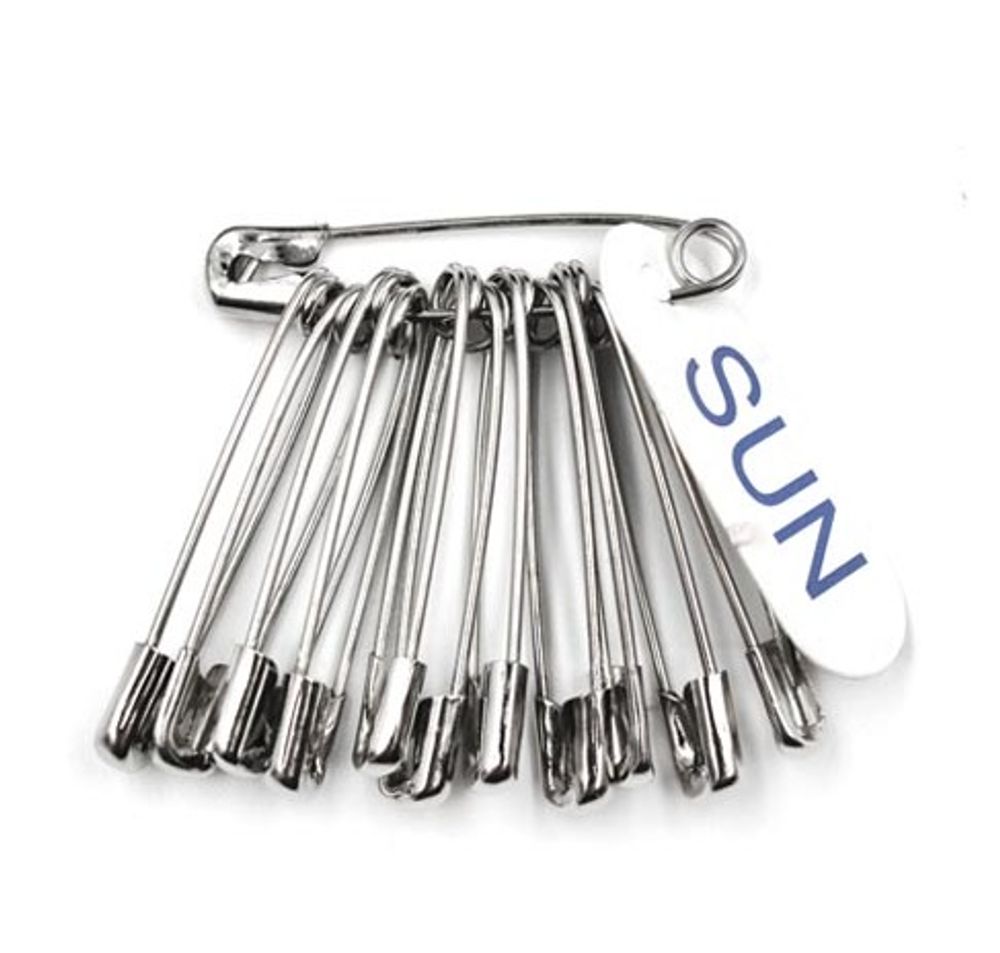 Булавки английские, №1, L 32 мм, SUN, 10х12 шт, пр-во Китай