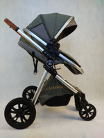 Коляска-трансформер 3в1 LUXMOM V9 Оливковый HGV9 с автолюлькой