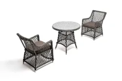 "Эспрессо-80 L" обеденная группа плетеная, цвет графит
