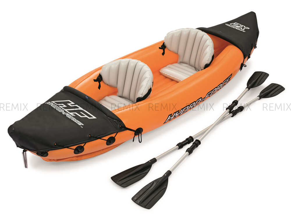 Надувная байдарка Bestway №65077 "Lite-Rapid X2" 321*88см, алюм.вёсла 218см, насос 62086, до 160кг