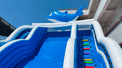 Большой надувной батут-горка «Волна - 3» 10*6*8 м.