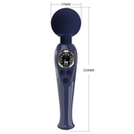 Темно-синий вибратор-wand 22,4см с дисплеем Pretty Love Skyler Massager Wand Dark Blue BW-055016LED-1