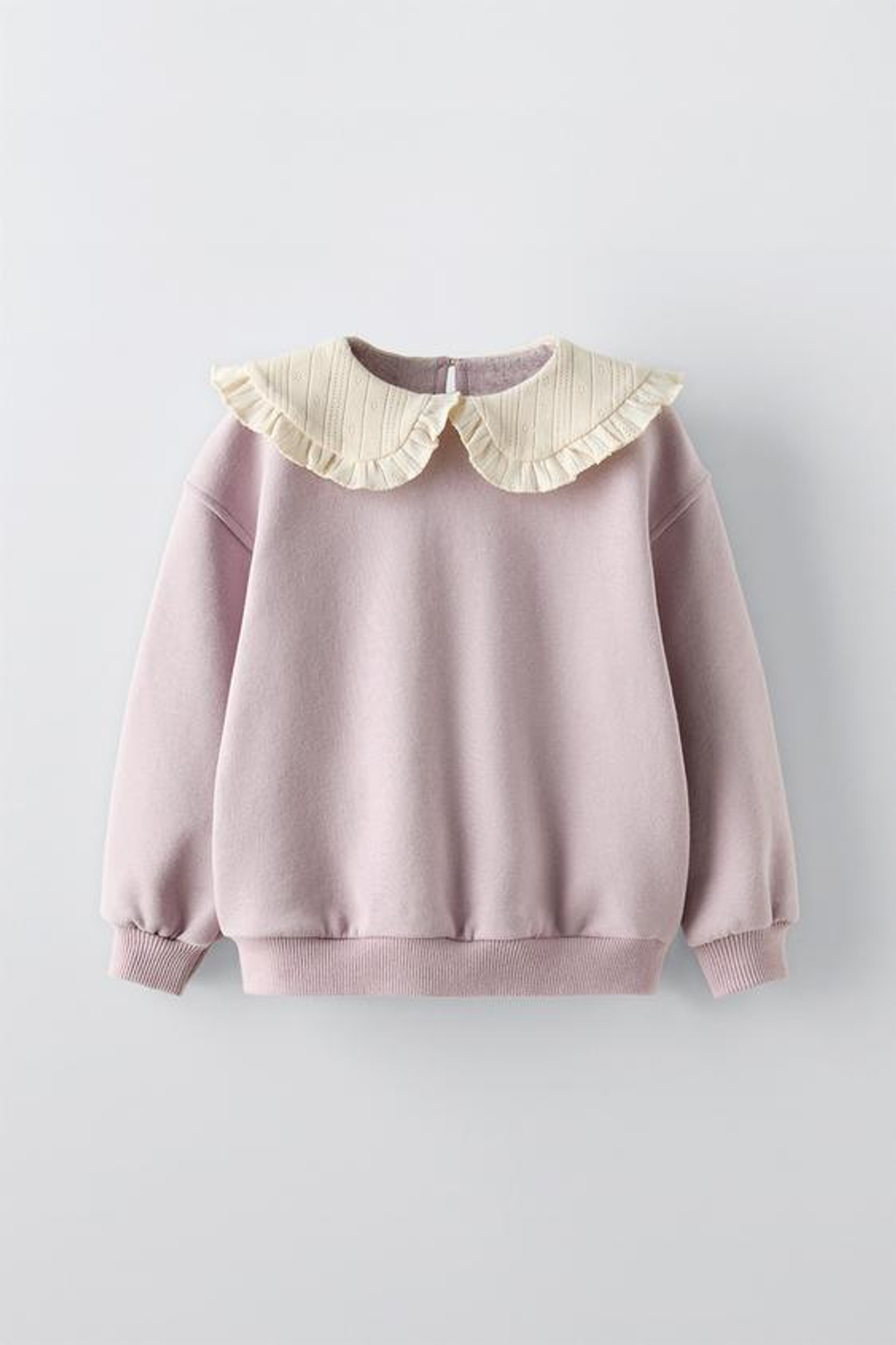 ZARA ТОЛСТОВКА С КОНТРАСТНЫМ ВОРОТНИКОМ, ТЕМНАЯ МАЛЬВА